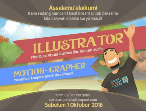 Dibutuhkan Ilustrator Dan Motion Graphic Designer Di Darul Arqam Studio